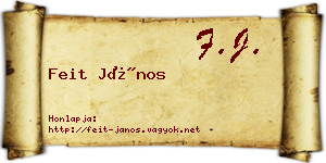 Feit János névjegykártya